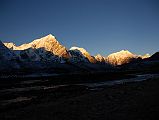 27 Madiya Peak Bhairab Takura, Eiger Peak, Gur Karpo Ri, Pemthang Karpo Ri, Triangle Sunrise From Valley Junction To Kong Tso Above Drakpochen Bhairab Takura Madiya Peak, Eiger Peak, Gur Karpo Ri, Pemthang Karpo Ri and Triangle shine at sunrise from the valley junction to Kong Tso above Drakpochen.